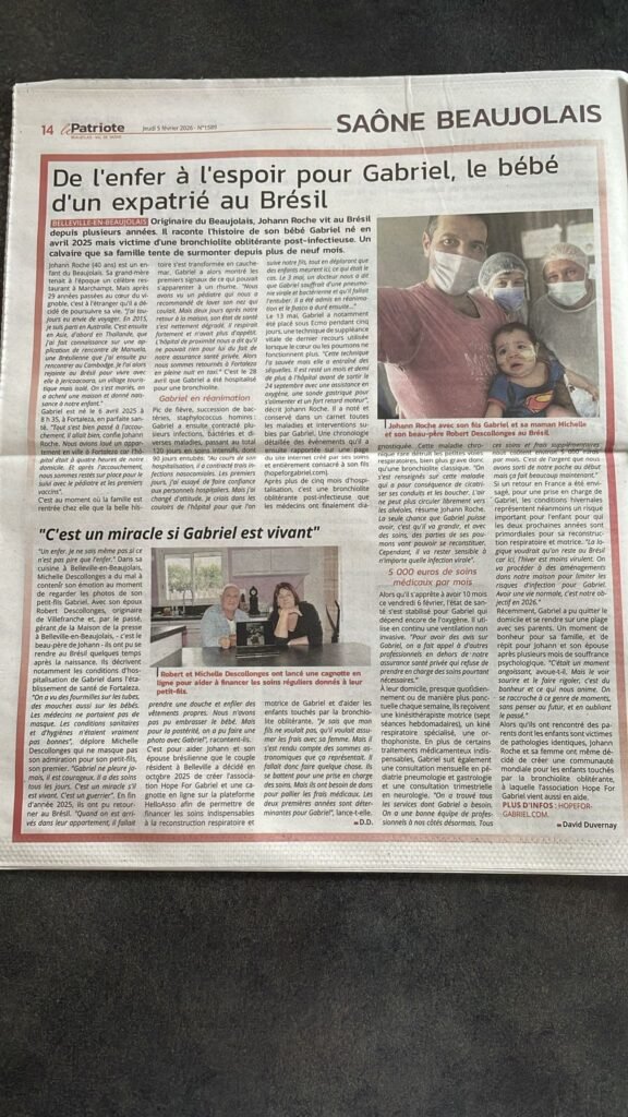 Article Le Patriote Beaujolais Bronchiolite Oblitérante Gabriel