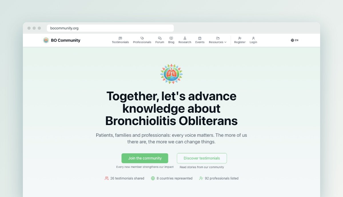 Preview of the BO Community website