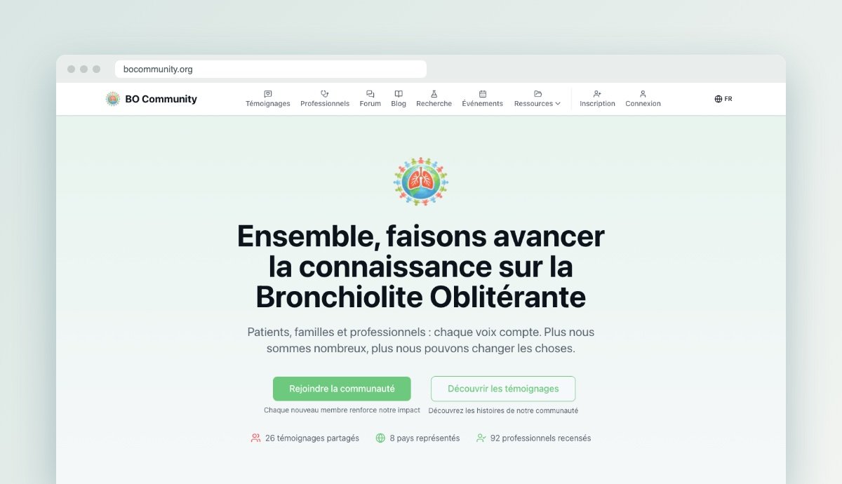 Aperçu du site BO Community