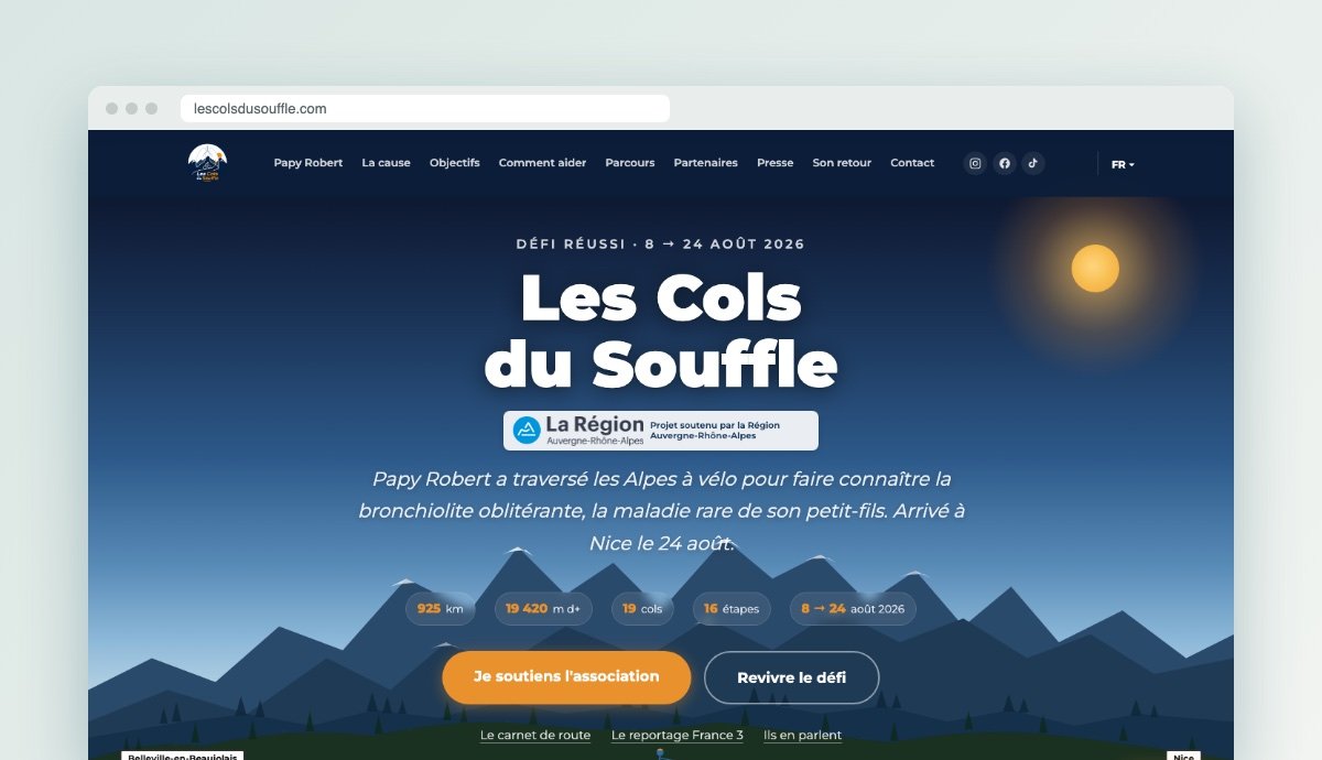 Aperçu du site Les Cols du Souffle